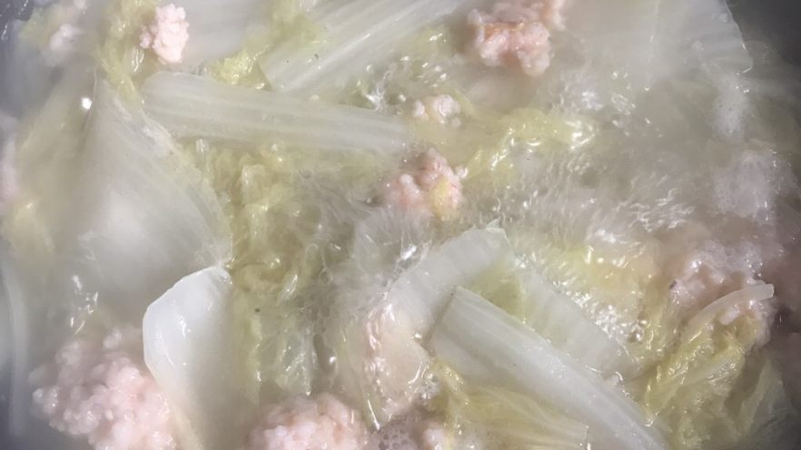 虾滑娃娃菜汤～