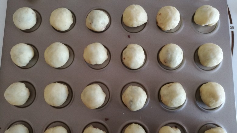 红豆沙小餐包,全部都包好,第二次发酵