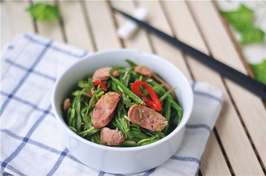 四季豆炒肉肠
