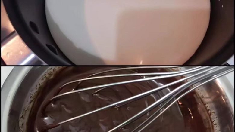 法式巧克力千層派 -- 西原金藏,制作甘納許:將鮮奶油加熱至沸騰前狀態關火(溫熱)倒入切碎的巧克力和室溫的黃油中 混合攪拌均勻 送入冰箱冷藏至軟硬度適中的狀態(即室溫放軟的黃油狀態即可)