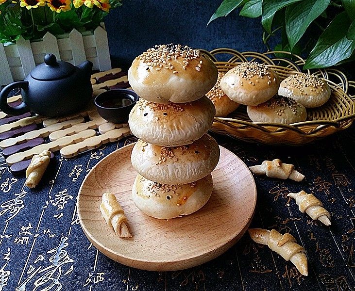 桑茸黑芝麻酥烧饼,酥酥的烧饼来咯