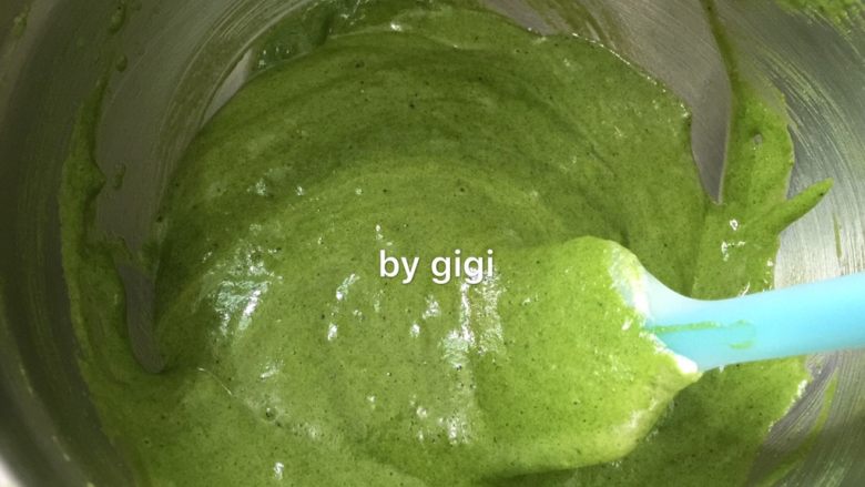 抹茶歌劇院蛋糕Matcha Opera Cake,蛋白分2次加入麵糊中翻拌均勻(注意手法 不要消泡了)