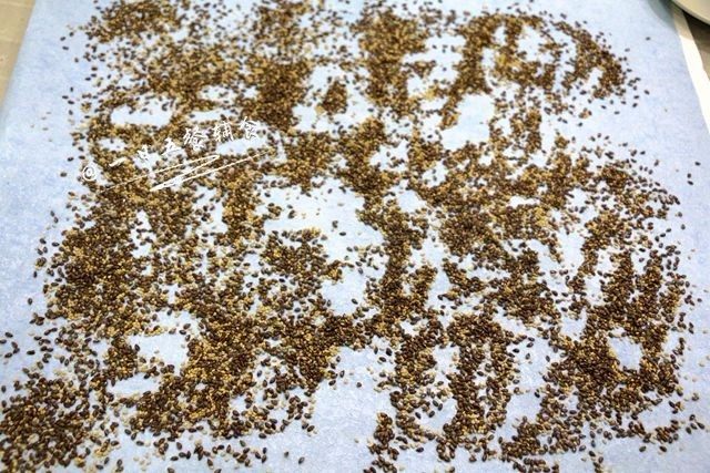 南瓜苹果亚麻籽糊,放在大垫子上，划拉划拉开，这样3分钟就能快速冷下来。