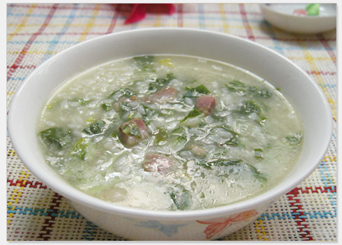 青菜咸肉粥