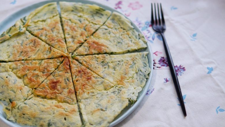 韭菜鸡蛋煎饼,成品图