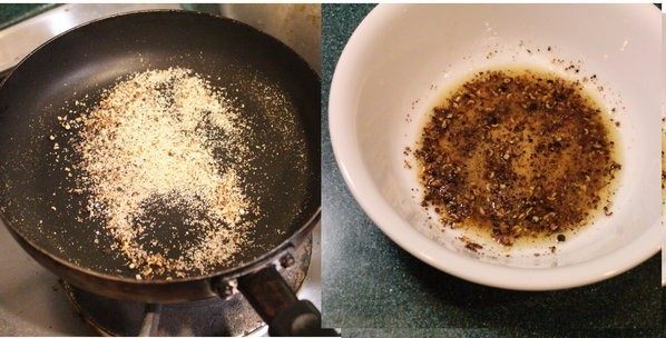 五香捆蹄,将花椒磨碎,和盐一起干炒至盐稍变色,加入高梁酒