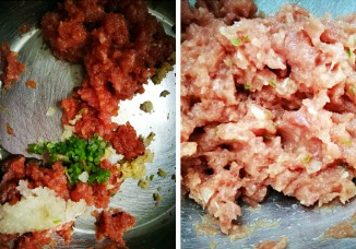 「Cathy边吃边营养」茴香猪肉大饺,沿着一个方向搅拌上劲,这步很重要,不然做出来的茴香馅不抱团