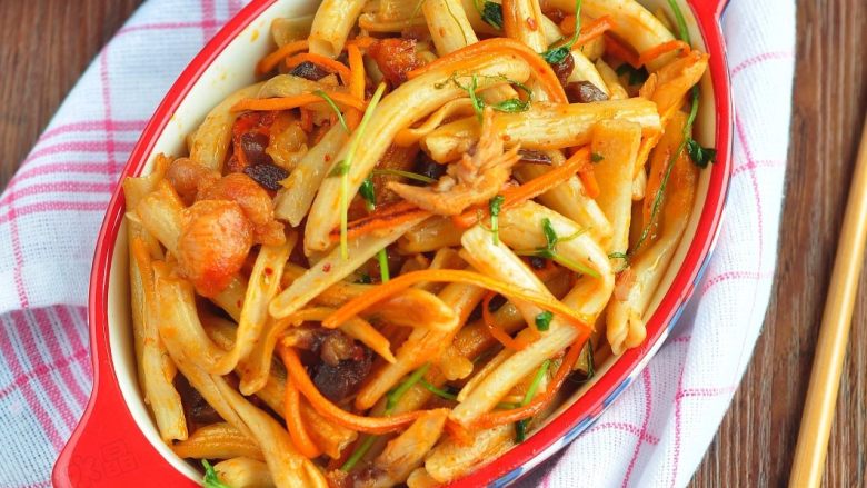 奥尔良空心炒面,成品。