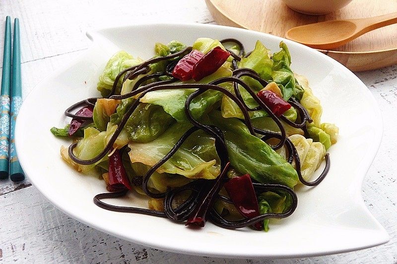 酸辣包菜炒粉丝