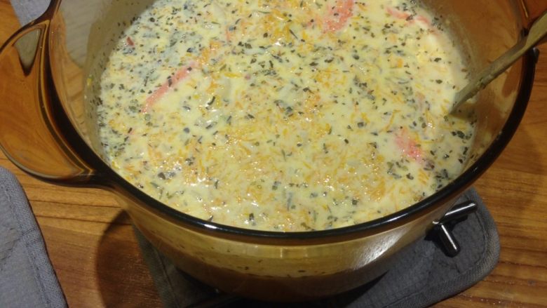 牛奶蟹肉棒南瓜濃湯,真是一碗接一碗停不下來啊~~