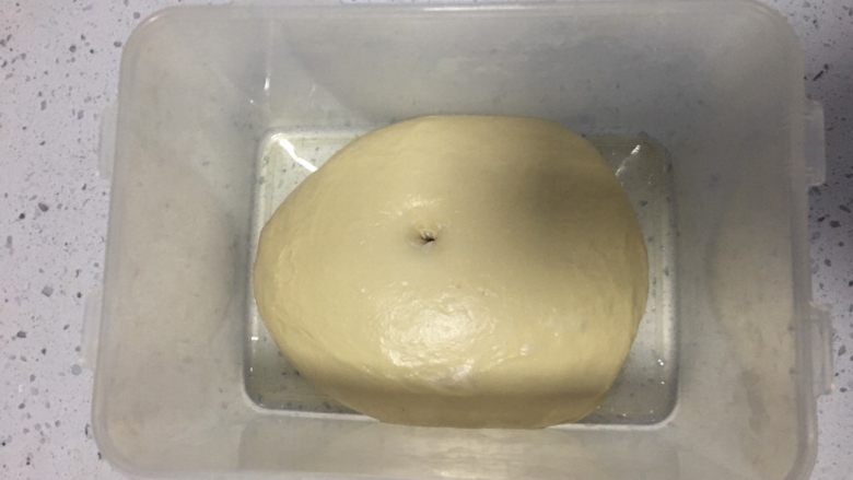 咖啡巧克力小面包,发到两倍大,手指蘸粉戳孔不回缩不塌陷