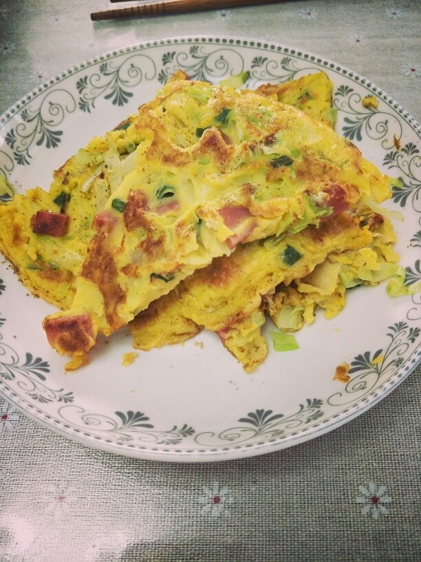 鸡蛋火腿蔬菜煎饼