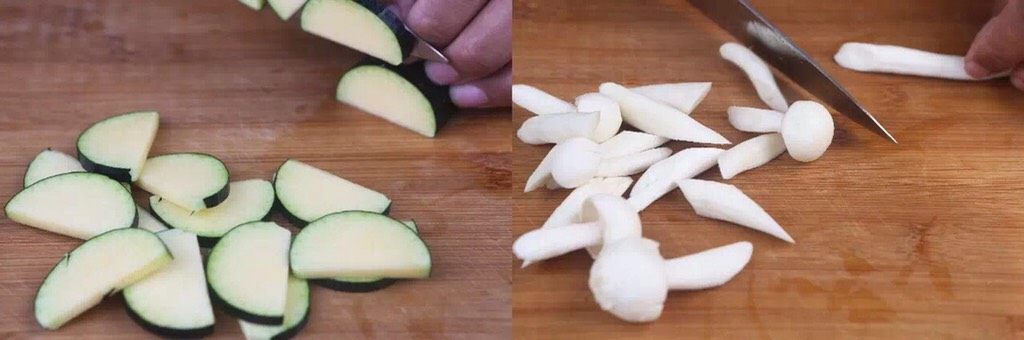 花5分钟，做一盘清爽瘦身不单调的炒菜，微笑对抗盛夏……,对了 柠檬加盐搓栈板说是可以帮助清洁哦
百合剥瓣洗去泥，准备好所有食材
