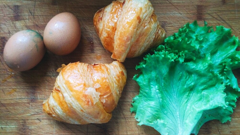 滑蛋可颂三明治,材料合集