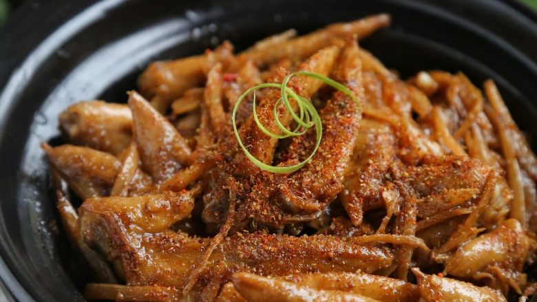 孜然子姜鸡翅尖,成品,超好吃