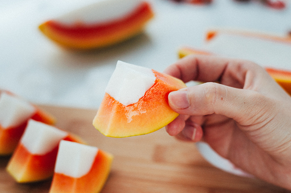 木瓜牛奶冻,成品图