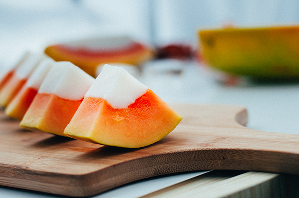 木瓜牛奶冻,成品图