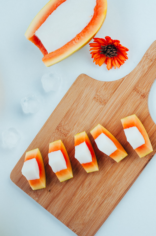 木瓜牛奶冻,成品图