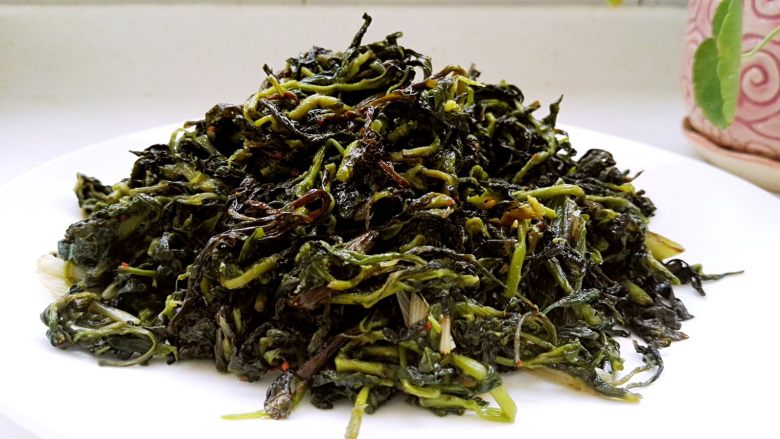 爆炒枸杞芽,成品。