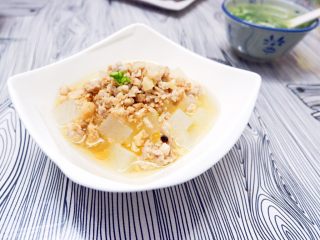 宝宝辅食之肉末蒸冬瓜+冰糖水蜜桃