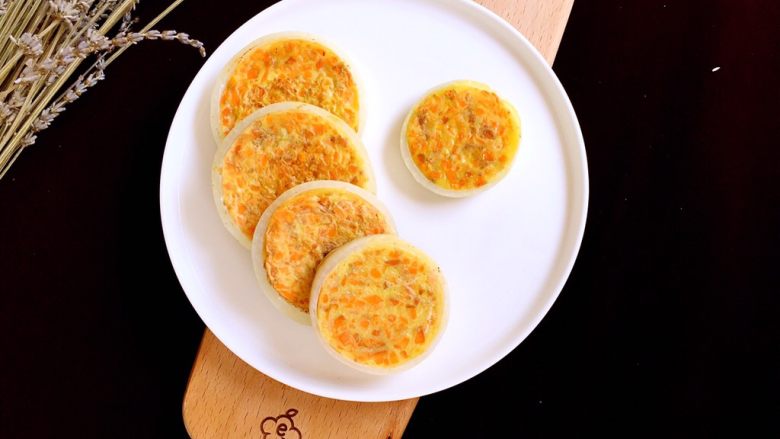 洋葱圈鸡蛋饼,完成,成品图。