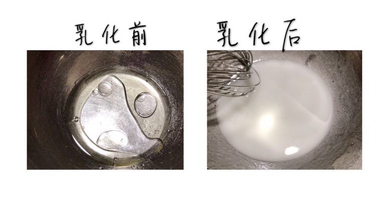 黑·竹炭咸奥利奥蛋糕卷,开始做蛋糕胚!35g油和45g牛奶做一下乳化