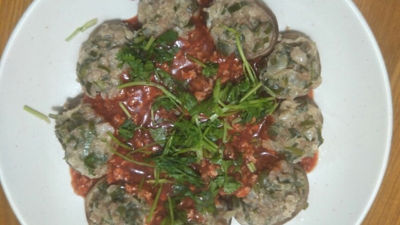 香菇酿肉,成品,色香味俱全。