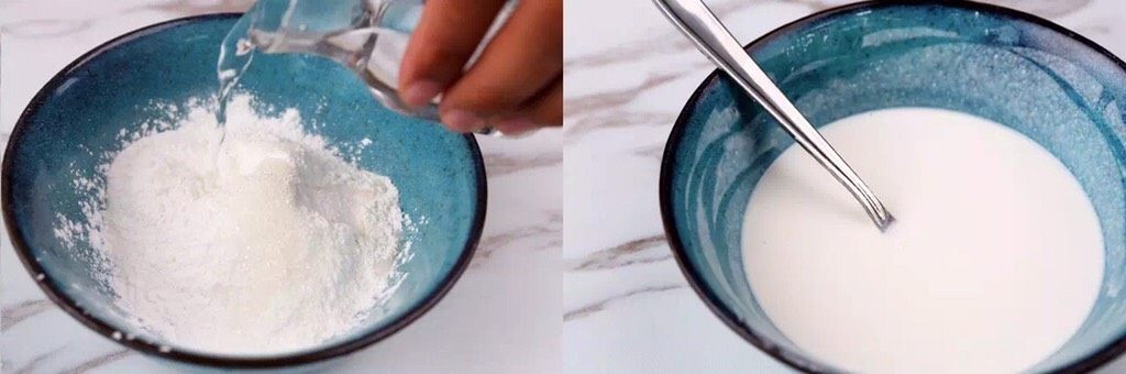 坚果糯米糍……,加入100g水,调成浓稠的糯米糊
