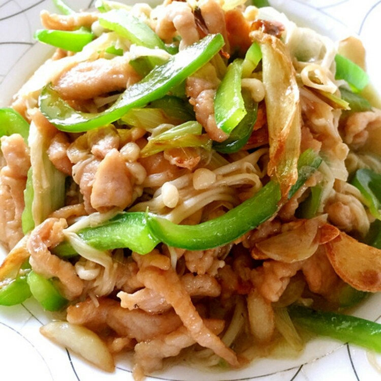 金针菇炒肉丝
