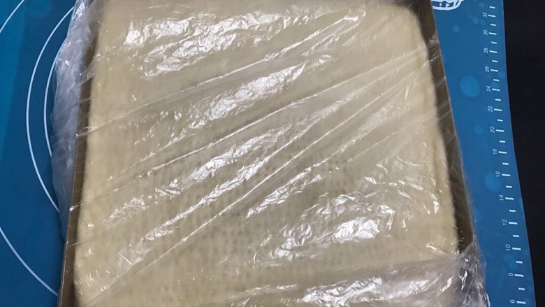肉松奶酪面包卷,套上袋子室温发酵,发一个小时左右,