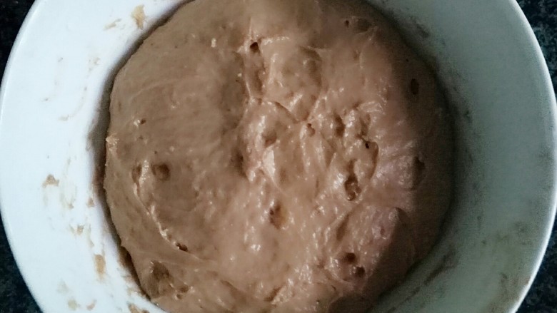 牛奶巧克力发糕,发酵至2倍大即可