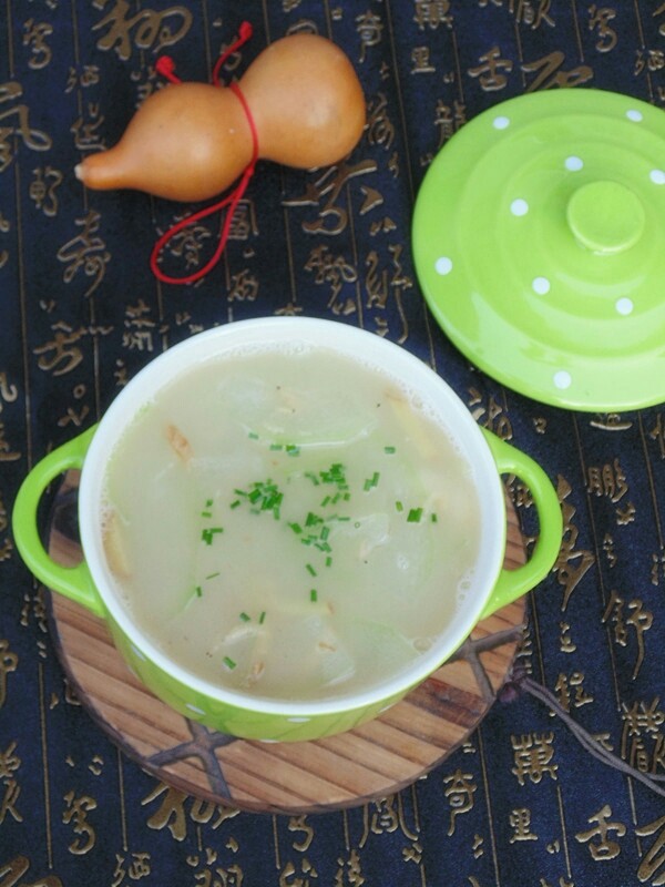 虾皮冬瓜汤,成品,入口就如掉进海洋里。