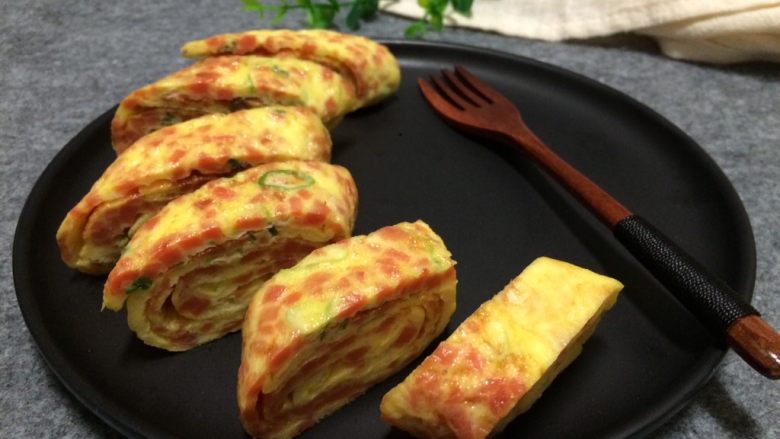 火腿葱花厚蛋烧,成品,特别香