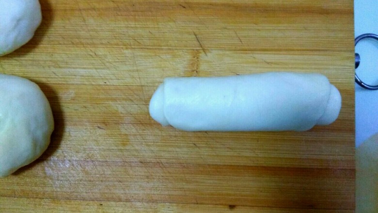 豆沙烧饼,从上往下卷起