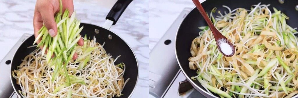 鲜得人食欲大开,空口就能吃掉一盘?!芦笋,下入芦笋大火炒1-2分钟至断生,加适量盐调味