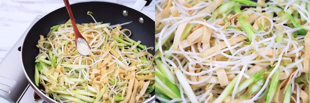 鲜得人食欲大开,空口就能吃掉一盘?!芦笋,加少量胡椒粉,翻匀即可出锅……