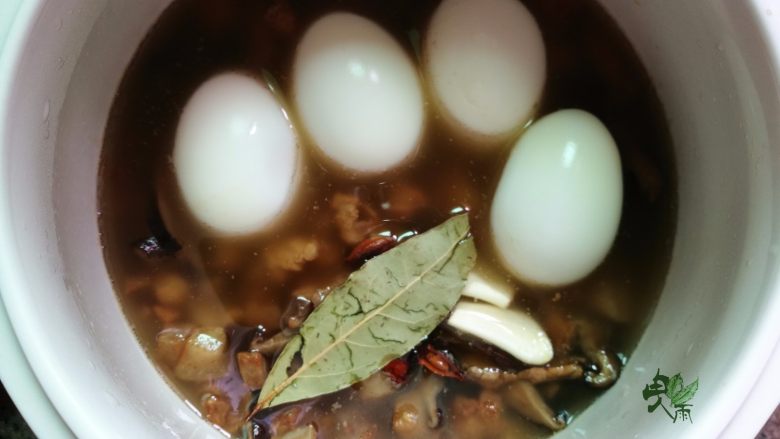 家常卤肉饭,放入剥好的鸡蛋,我用的是隔水炖,炖2-2.5小时。