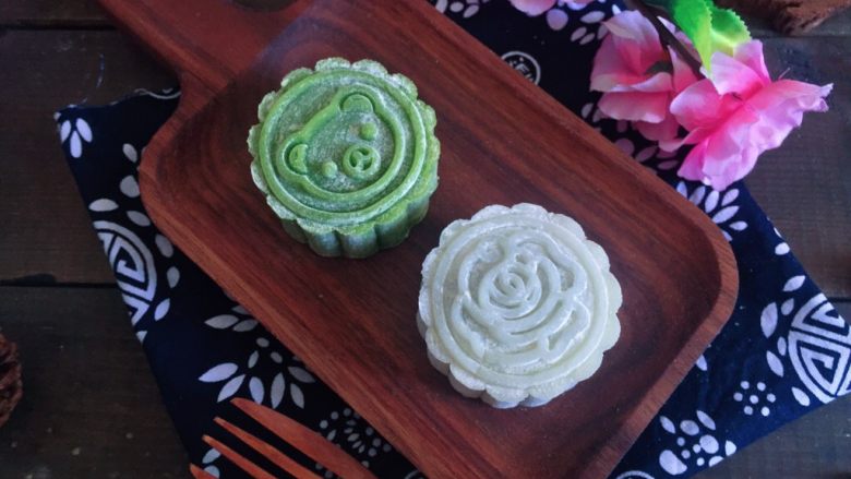 冰皮月饼(附豆沙做法),成品