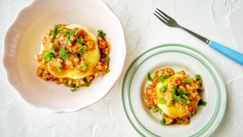 中西结合的肉末香滑土豆泥