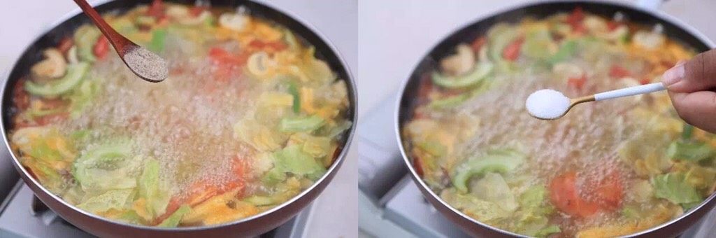 常见蔬菜熬出一锅鲜,让你餐桌上的汤不再单调!,煮20分钟左右至食材全熟和足够的汤汁即可,出锅前加适量胡椒粉和盐