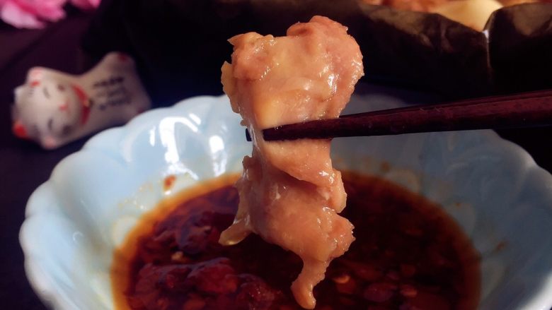 荷香蒸猴头菇鸡腿肉(附如何清洗猴头菇),成品