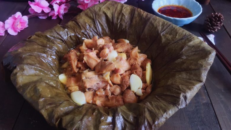 荷香蒸猴头菇鸡腿肉(附如何清洗猴头菇),成品
