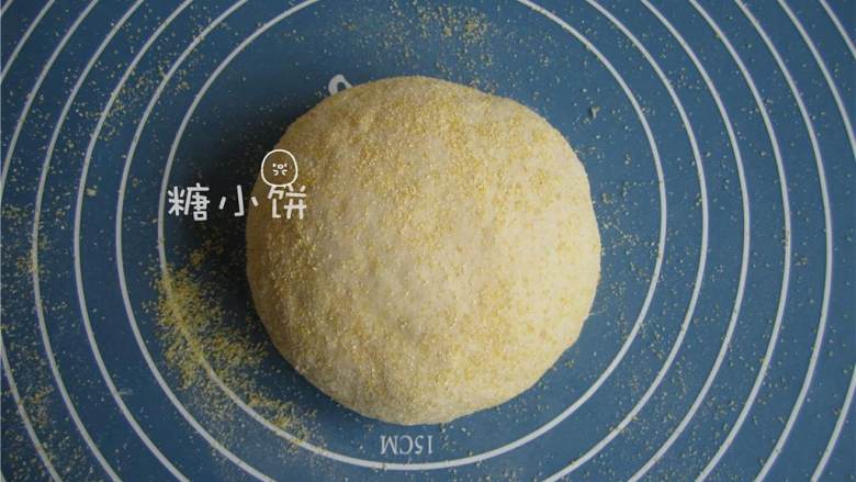 烟熏风味BBQ烤鸡肉披萨,高筋面粉(150 克), 水(120毫升) , 酵母(1 1/2 克), 盐(1/2茶匙)混合揉成团后加橄榄油(1/2 汤匙)揉光滑放在容器中,盖保鲜膜,温暖处发酵至2倍大后从容器中取出扔到粗粒玉米面(防粘)上滚圆,松弛半个小时。