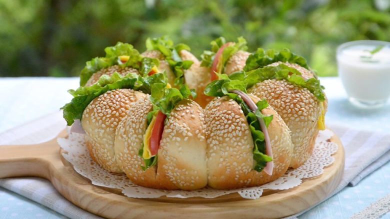 花环汉堡(植物油直接法),怎么看都是美美哒