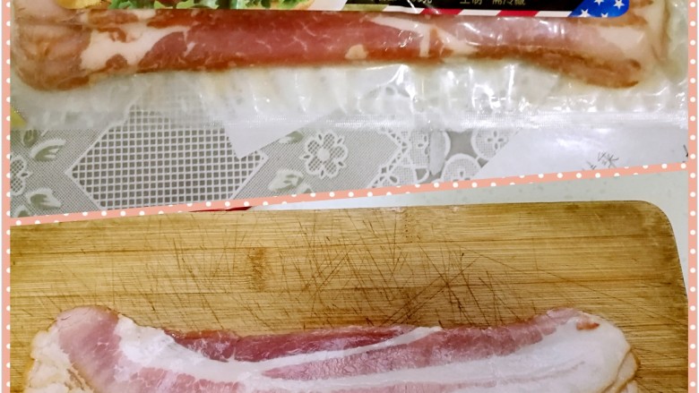 培根金针菇卷,<a style='color:red;display:inline-block;' href='/shicai/ 443'>培根</a>从冰箱里拿出来，平铺在砧板上