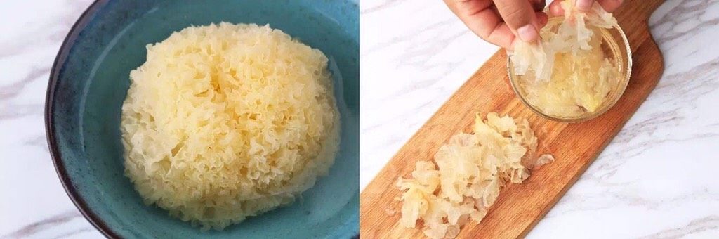 这盘菜可以吃好久,因为如果想减肥..,干银耳放入温水中泡软,直到完全泡发,剪去掉黄硬的根部,洗净;撕成小朵