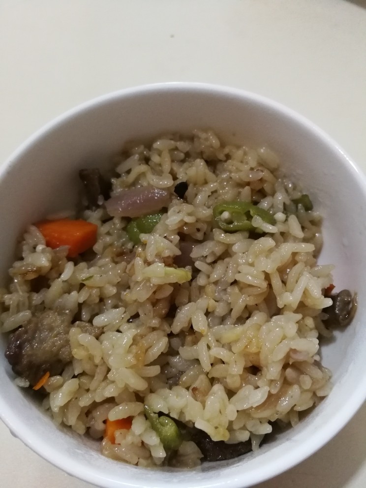 什锦蔬菜猪肉闷饭