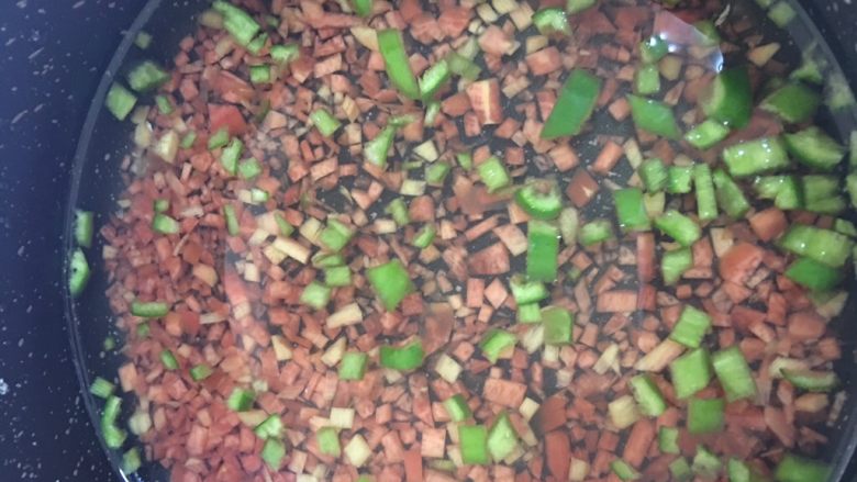 豆腐蔬菜糕 宝宝辅食10M+,胡萝卜,青椒焯水40秒