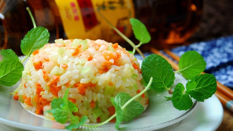 虾仁炒饭,成品。