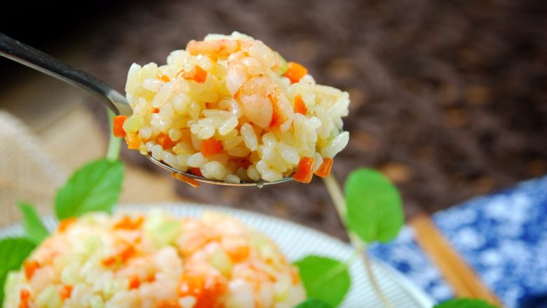 虾仁炒饭,成品。